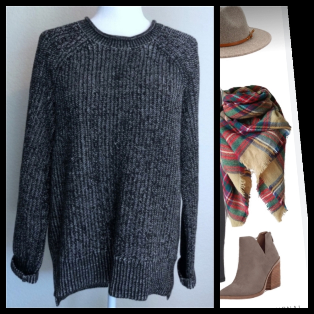Essential Cozy Cotton Blend RELAXED FIT SWEATER Size Large●